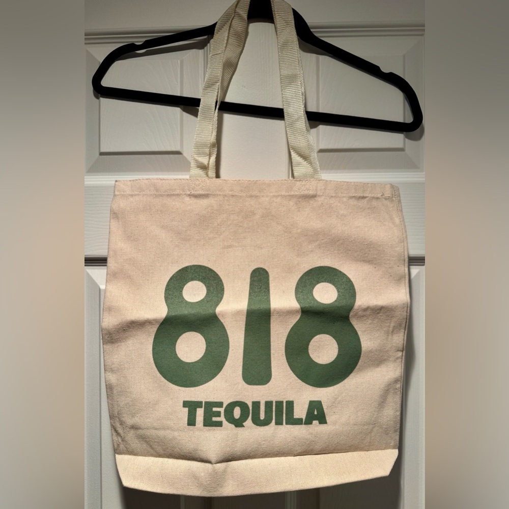 Canvas Tote Bag with Green '818 Tequila' Print